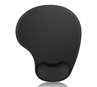 ZYB Tapis de Souris Ergonomique avec Repose-Poignet Gel, Taille M 240x210 mm - Surface Micro Tissée Lavable - Fond Antidérapant en Silicone Collant - pour Droitiers, Maison et Bureau, Noir