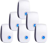 zybeauty Lot de 6 répulsifs à ultrasons électroniques à brancher pour insectes, souris, rongeurs, araignées, cafards, cafards, moustiques
