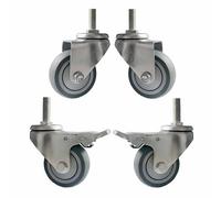 ZYBOWAYL 4 Pack Roulettes Pivotantes à M16 Tige Filetée avec Frein Verrouillage, 75/100/125mm Roulettes Industriel, Silencieuses Roulettes de Rechange pour Meubles, Chariot (Color : M16x30mm, Size :