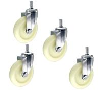 ZYBOWAYL 75/100/125mm roulettes pour Meubles avec Frein Filetée M14 roulettes Pivotantes Replacement roulettes Industriel Silencieux Capacité de Charge 345kg (Color : Swivel, Size : 125mm)