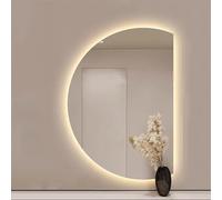 ZYBOWAYL Irrégulier Miroir Salle de Bain 100x70cm, Lumiere 3 Couleurs 3000K/4000K/6000K, 120x80cm Miroir de Vanité Muraux LED Rétro-éclairé Anti-buée(Right Cut,130x90cm/51x35in)