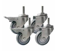 ZYBOWAYL Lot de 4 Roulettes Pivotantes Robuste 100mm pour Chariot, M20 Roulette à Tige Filetée, Roues Industriel avec Verrouillage, Silencieuses, Capacité de Charge 330kg (Size : M20x150mm)