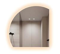 ZYBOWAYL Miroir de Salle de Bain avec 3 Lumières à Intensité Variable, Miroir de Maquillage Anti-Buée Demi-Cercle Moderne, Bouton Tactile Intelligent(Right Under Cut,80 * 80cm/32 * 32")