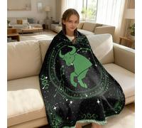 ZYBSLCSY Couverture Douce À Franges Doubles - Modèle 12 Signes du Astrologie, Couverture Chaude en Chenille pour Femmes, Filles, Canapé, Lit, Camping, Voyage (Taureau)