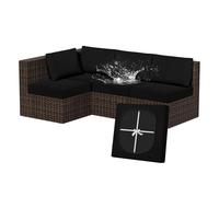 ZYBSLCSY Outdoor Housse De Coussin De Canapé Imperméable avec 2 Cordes pour Intérieur Et Extérieur, Protection De Coussin Extensible, Housse Antidérapante Canapé (D 70-90cm W 70-90cm,Black)