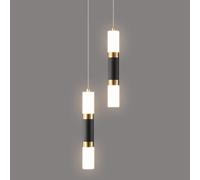 ZYBWL Moderne Noir Pendelleuchte 2 flammig LED Mini Dinszimmerlampe Lumière Cuisine Salon Chambre à coucher Table de nuit Bar NoirGold Petite lampe suspendue réglable en hauteur