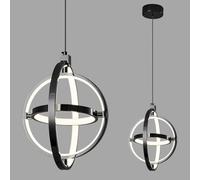 ZYBWL Suspension LED moderne en forme d'anneau galvanisé réglable en hauteur pour cuisine, île, chambre à coucher, salon, foyer (3 anneaux)