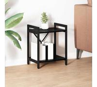 ZycaXzCrons Bibliothèque en chêne noir 40 x 30 x 48,5 cm - Petite étagère avec structure en croix en acier - Design moderne - Séparateur de pièce robuste pour salon, bureau, chambre à coucher
