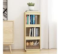 ZycaXzCrons Bibliothèque en pin 40 x 35 x 103 cm en bois massif design fin avec 3 compartiments pour salon, couloir, chambre à coucher, utilisable comme séparateur de pièce