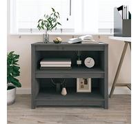 ZycaXzCrons Bibliothèque en pin massif gris 80 x 35 x 68 cm - Design moderne avec 4 étagères et support mural - Petite étagère étroite pour salon, bureau, chambre à coucher