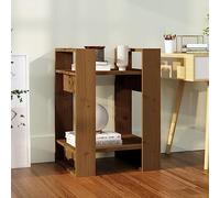 ZycaXzCrons Bibliothèque en pin massif marron miel, 41 x 35 x 57 cm, étagère ouverte, sans paroi arrière, comme séparateur de pièce, pour salon, chambre à coucher et bureau, montage facile