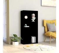 ZycaXzCrons Bibliothèque noire - 50 x 25 x 106 cm - En bois - Design moderne - 7 étagères - Robuste - Pour livres, DVD et décoration de salon, chambre à coucher, couloir