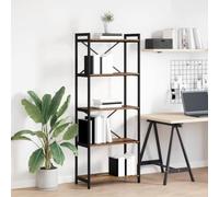 ZycaXzCrons Étagère en bois recyclé 60 × 30 × 153 cm, design industriel, matériau à base de bois, supports croisés, pieds réglables en hauteur