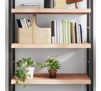 ZycaXzCrons Étagère murale, 100 x 50 x (2 à 6), en chêne non traité, faite à la main, avec bord naturel, charge maximale : 40 kg, étagère rustique pour salon, chambre à coucher et cuisine