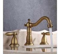 ZYCDP Robinet Lavabo Salle de Bain 3 Trous Mitigeur Lavabo Salle de Bain Retro 2 Poignées Antique
