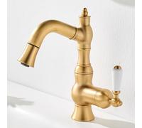 ZYCDP Robinet Salle Bain Lavabo Retro Rotation À 360 ° Mitigeur Lavabo Ceramique Monocommande Antique