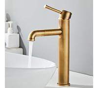 ZYCDP Robinet Salle de Bain Retro Laiton Robinet Lavabo Ceramique Pivotant À 360 Eau Froide et Chaude Antique Haut