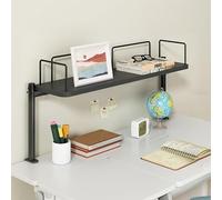 ZYCHSJXA Étagères de Bureau Étagère de Bureau à Pince, Extension métallique de Rangement à Pince, Unité de Rangement supérieure ou inférieure, Conception à Pince en C (Noir)