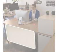ZYCHSJXA Panneau de confidentialité Beige à Placer sous Le Bureau, séparateur de Bureau pour postes de Travail Assis-Debout, écran de pudeur Commercial, Jupe de Bureau 30 x 89 cm, optimise
