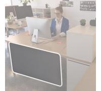 ZYCHSJXA Panneau de confidentialité sous Bureau pour postes de Travail Assis-Debout - Séparateur Commercial, Jupe de pudeur, Gris foncé, 45,7 x 165,1 cm (18 x 65 po) - Améliore l'espace de