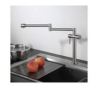 ZYCHSJXA Robinet de Cuisine avec Eau Chaude et Froide, Robinet d'évier Commercial, Robinet de Remplissage de casseroles en Laiton, Bras articulés Pliables et Extensibles à Double articulati