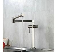 ZYCHSJXA Robinet de Cuisine Professionnel Pliable, mitigeur d'évier, Finition Chrome brossé/Acier, Robuste, Style campagnard, Installation Facile, idéal pour Les Restaurants et Les particul