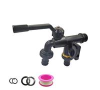 ZYCHSJXA Robinet de Jardinage à Double Sortie d'eau en Laiton avec Deux Embouts et Un système de Fixation pour tétine, en cuivre Noir.