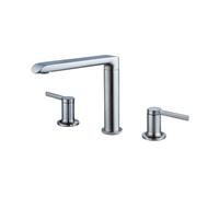 ZYCHSJXA Robinet de lavabo à entraxe Large en Laiton Massif, Finition Or brossé, mitigeur Eau Chaude/Eau Froide, modèle Crane Vessel, 2 poignées, 3 Trous, Noir (chromoly)