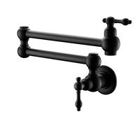 ZYCHSJXA Robinet Mural de Remplissage de casseroles, avec Bras articulés à Double Joint, Noir Mat