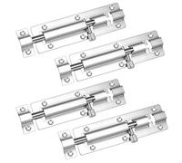 Zydiwo 4 Pièces Verrou Targette Porte Loquets de Sécurité de Porte en Acie Inoxydable Boulons de Verrouillage avec Vis pour Jardin Fenêtres Garage (6 pouces)