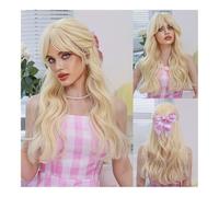 ZYDLMBJL Perruques Cheveux Humains, Perruque sirène Habiller Cheveux Longs bouclés Glace Bleu dégradé sirène Cosplay Perruque(Gold)