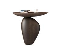 ZYDLMBJL Table Basse, Table d'appoint Ovale Pebble Design for Salon et canapé(Walnut Wood)