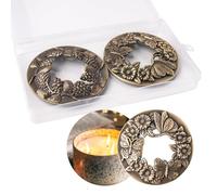 ZYDYRX 2 Pièces Couvercle Bougie Métal Cache Aromatique Alliage Zinc - Convient Aux Bougies Parfumées - Accessoires pour Pot Bronze
