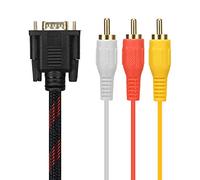Zyeatary Câble adaptateur, câble audio Câble VGA vers AV Câble audio AV de 15 à 3 Adaptateur pour HDTV PC DVD, 5 pieds / 1,5 m