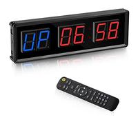 Zyeatary Minuteur de gymnastique, minuterie intervalle LED, horloge de compte à rebours numérique mural, minuteur fitness, chiffres vers le bas/haut, chronomètre pour la maison