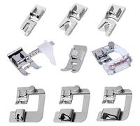 ZYEFGMFRQ Lot de 9 Pieds presseurs for Ourlet roulé étroit, Guide réglable en Zigzag, Biais, Accessoires for Machine à Coudre
