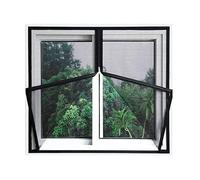 ZYEFGMFRQ Moustiquaire Noire Simple d'été, Largeur 100/110/120/130cm, 1 pièce, écran de fenêtre, Double Fermeture éclair, Bande Auto-adhésive, Rideau en Maille(Black - Width 110cm,Height 250cm)