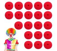 ZYEKIU 20 Pcs Nez de Clown Nez en Éponge Rouge Nez en Clown Mousse Clowns Rouge en Mousse pour Costume de Bande Dessinée Cirque Fête Bande Halloween De Noël Cosplay pour Adultes et Enfants