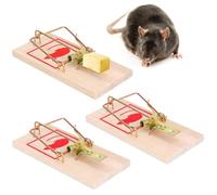 ZYEKIU 3 Pièces Piege a Souris, Tapetteà Souris Bois, Mouse Trap, Tapetteà Rat Majeur, Tapetteà Rat Mouse Traps pour Cuisine, Jardin, Cour, Buanderie