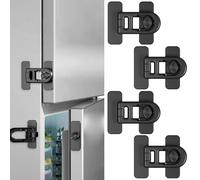 ZYEKIU 4 Pièces Cadenas Frigo, Securite Placard Enfant Auto-Adhésif, Sécurité Enfant Placard Réglable, Serrure de Porte de Réfrigérateur de Sécurité Enfant pour Réfrigérateur Tiroir Armoire (Noir)