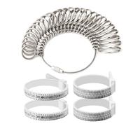 ZYEKIU 5 Pièces Mesure Doigt Mesure Taille Bague, Mesure Doigt pour Bague Guide Outil de Mesure, Outil Fiançailles Mariage Calibreur Métal Outil de Mesure Bijoux Professionnel