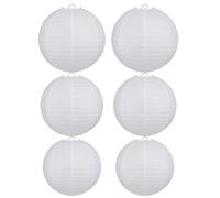 ZYEKIU 6 Pièces Abat Jour Papier Lampe Papier Abat Jour Lanterne Rond En Forme de Boule Lampions Classiques pour Jardin, Mariage, Anniversaire, Fête Décoration Lanterne en Papiers Blanc