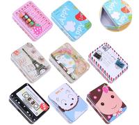 ZYEKIU 8 Pièces Rectangle Petite Boite de Rangement, Avec Couvercle Boite Metal, Portable Mini Tin Box, Etanche à Poussière Caisse Rangement pour Le Stockage de Bonbons, Bijoux, travaux manuels