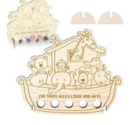 ZYEKIU Cadeau Bapteme Cadeau Naissance Bois de l'Arche de Noé (20 × 16 cm)