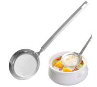 ZYEKIU Cuillere Ecumoire Inox, Ecumoire Cuisine Inox, Ajourée pour Résidus de Filtre, Ecumoir en Acier Inoxydable pour Cuisine Friture, Nouilles, Alimentaires, Pâtes Spaghetti, Chips