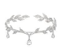 ZYEKIU Diademe Femme, Couronne Princesse avec Strass, Bijoux de Tete Rétro Argent, Accessoires Medieval Femme Réglable, pour Cosplay, Mariage, Fête, Festival de la Renaissance, Noël, Anniversaire