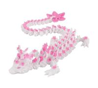 ZYEKIU Imprimante 3D Dragon en Forme de Dragons Chinois, Peluche Dragon, 3D Dragonne avec éléments Sakura, pour Les Cadeaux de Pâques pour Les Enfants, Décoration de la Maison (Rose et Blanc)