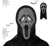 ZYEKIU Intéressant et Drôle Avec des Diamants Masque Screamm, Réaliste et Terrifiant Scream Deguisement, D'Horreur Masque Halloween, pour Enfants et Adultes pour Les FêTes à ThèMe et Les Jeux de RôLe
