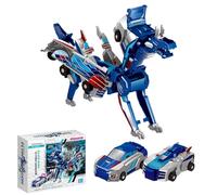 ZYEKIU Voiture Transformers Voiture Transformable en Forme de Licorne Transformable en Forme Licorne Robot Enfant Dragon Volant Jouet Transformers pour 3 4 5 6 7 8 9 Ans Enfants (Ailes Argent)
