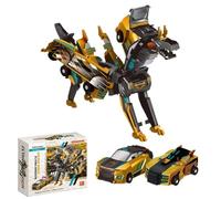 ZYEKIU Voiture Transformers Voiture Transformable en Forme de Licorne Transformable en Forme Licorne Robot Enfant Dragon Volant Jouet Transformers pour 3 4 5 6 7 8 9 Ans Enfants (Aile dorée)